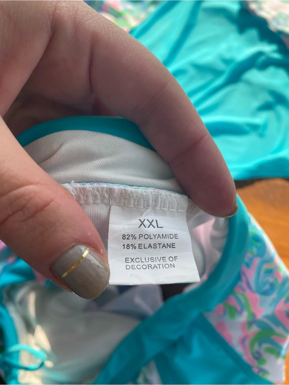 Two piece swim set with rash guard and swim shorts